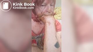 Tranny slut playing with her shit