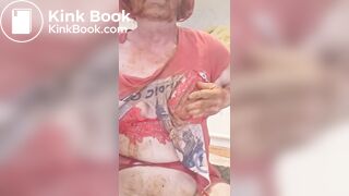 Tranny slut playing with her shit