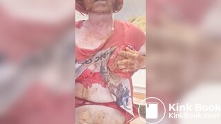 Tranny slut playing with her shit