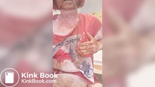 Tranny slut playing with her shit