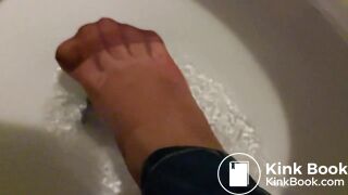 pantyhose wash shit in slow motion