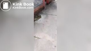 latina eats shit from the street