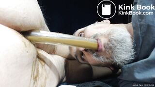 sucking ass through a tube