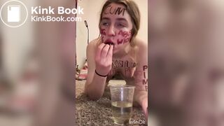 Belle cochonne mange son caca