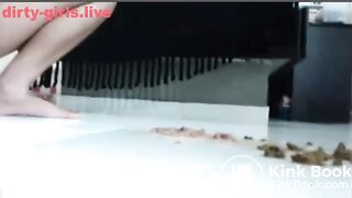 Latina extreme nasty show with shit, piss and vomi