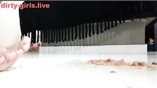 Latina extreme nasty show with shit, piss and vomi