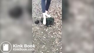 Girl Barefoot in Horse Shit