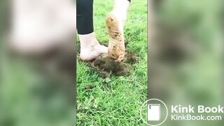 Girl Barefoot in Horse Shit 2