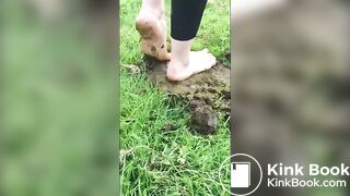 Girl Barefoot in Horse Shit 2