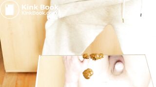 Ass poops on the mirror