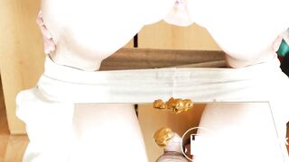 Ass poops on the mirror