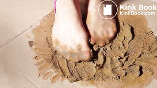 Very Gunky feet Asian in pantyhose dr Scholl's