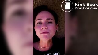 Brunette eating shit from BF