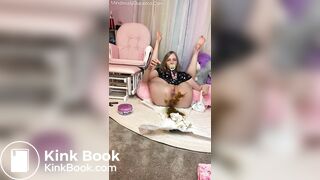 Girl piss on her dirty diaper while changing
