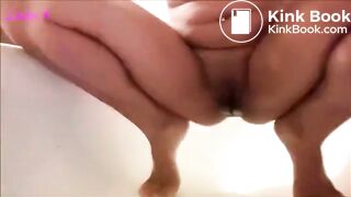 Scat Milf pooping, smearing, masturbating in batht