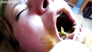 girl Human toilet scat in vomit