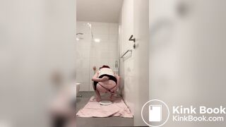 Sissy toilet playing with shit