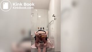 Sissy toilet playing with shit