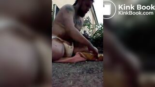 playing with shit outdoors