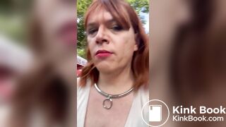 Sissy Dolly eats shit in public