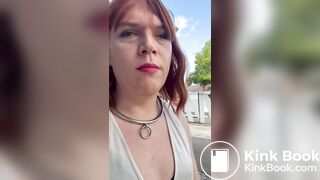 Sissy Dolly eats shit in public