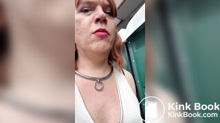 Sissy Dolly eats shit in public