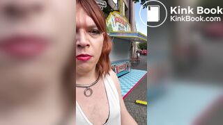 Sissy Dolly eats shit in public