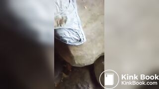 masturbating on abandoned shitty homeless panties