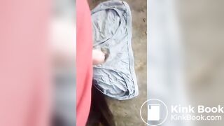 masturbating on abandoned shitty homeless panties