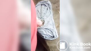 masturbating on abandoned shitty homeless panties