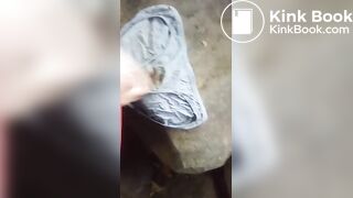 masturbating on abandoned shitty homeless panties