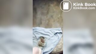 masturbating on abandoned shitty homeless panties