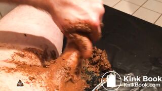 gay scat dirty hand job and cum