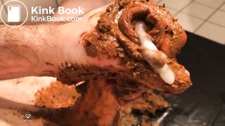 gay scat dirty hand job and cum