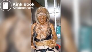 Eating shit - covered in shit