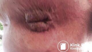 Outdoor poop on nudist camping