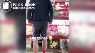 guy pisses on food in grocery store in public