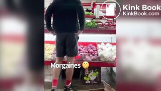 guy pisses on food in grocery store in public