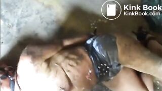 Wife Rolling on a Filthy Floor, Her Body Covered w