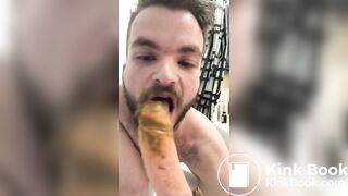 young guy in tub shitting and smearing