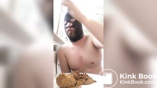 chubby guy does poppers and eats shit and cums