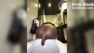 Ebony Pushes Turd With All Her Might