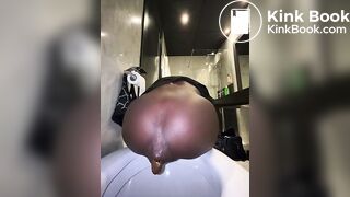 Ebony Pushes Turd With All Her Might