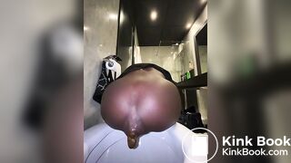 Ebony Pushes Turd With All Her Might