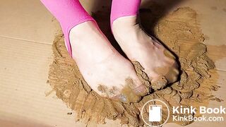 sexy asian very shitty nylon socks slowmotion