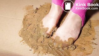 sexy asian very shitty nylon socks slowmotion