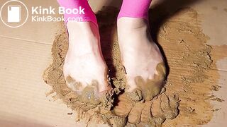 sexy asian very shitty nylon socks slowmotion