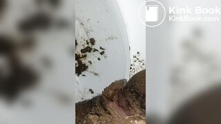 stuffing my pussy with shit on the toilet