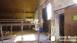 Cowshed Pyjama Party threesome in cowshit