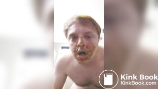 Fat pig shits in boxers and smears